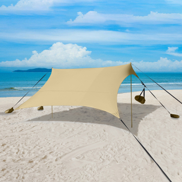 Custom Print Lightweight Beach Tent με πόλους αλουμινίου και άγκυρα άμμου για σκιά ήλιο
