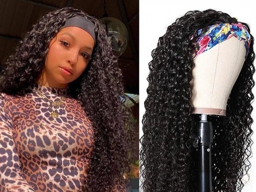 22 inch Water Wave Headband Wig Human Hair