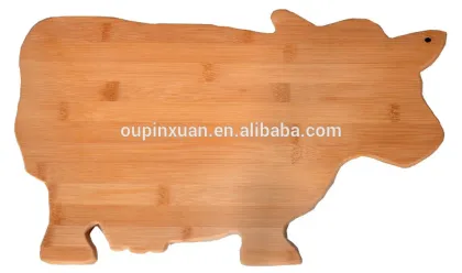 Animal Cow Natural Bamboo Cheese Charcuterie Serving Platter Cutting Board