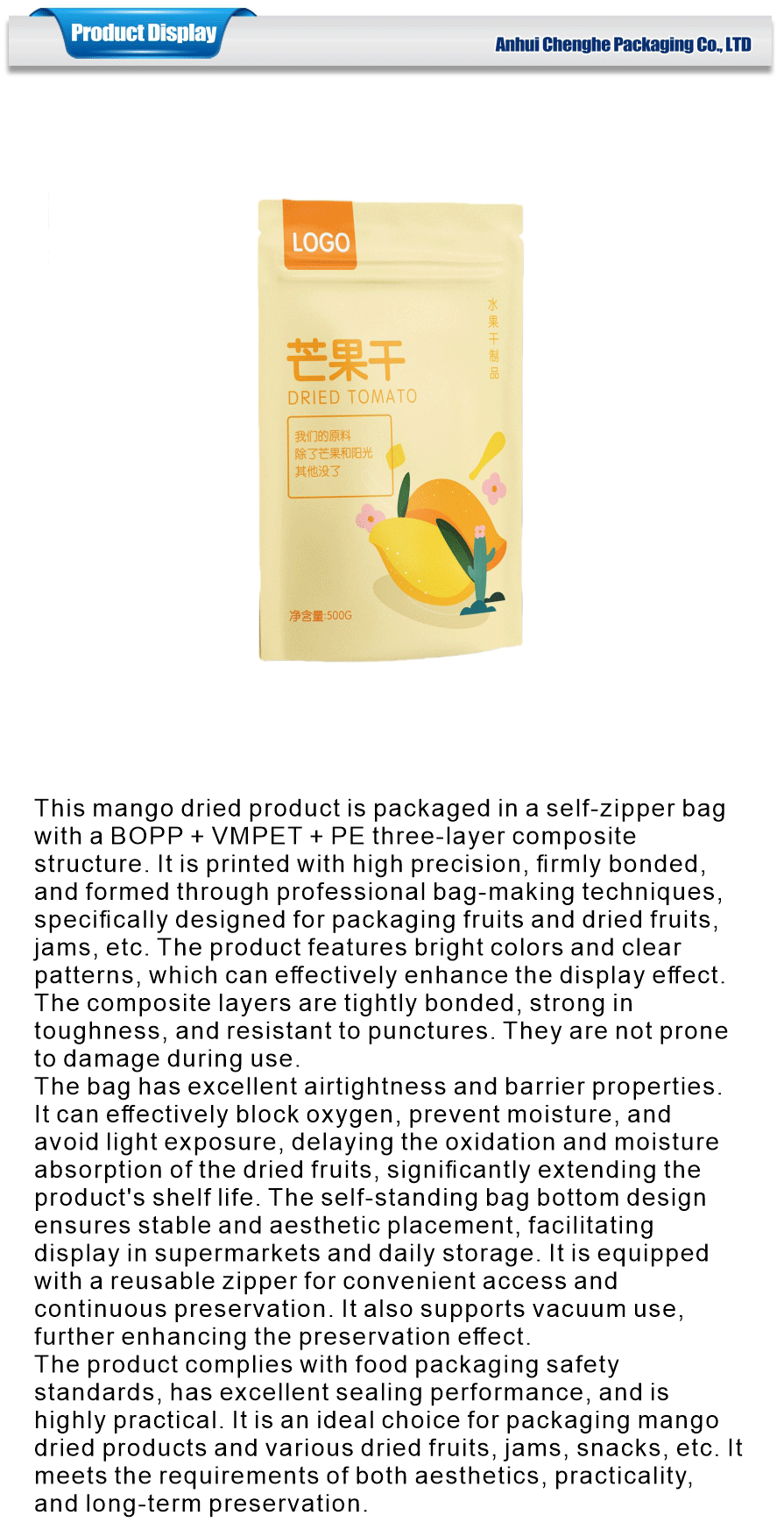 Snack packaging with resealable zipper