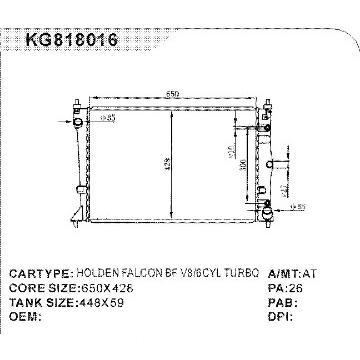 Bf Falcon Radiator Auto Radiator Car:holden Falcon Bf V8/6cyl Turbo, High Quality Auto ...