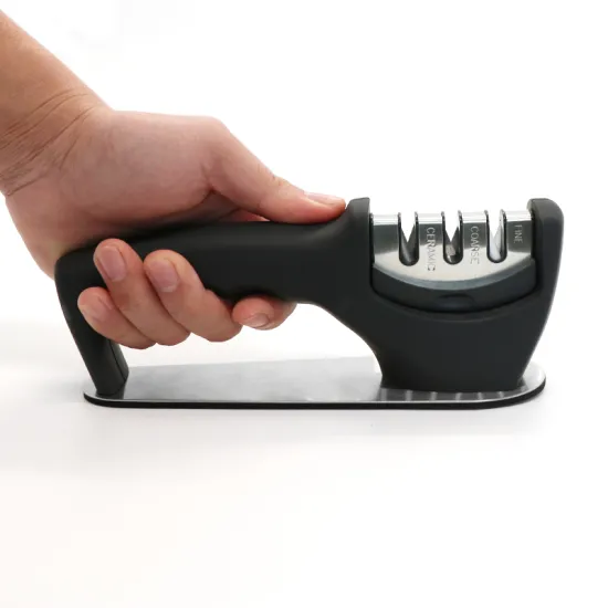 3-in-1 Diamond Tungsten Stainless Steel Ceramic Knife Sharpener: 3-Stage Sharpening System for Precise Edge