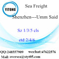 Consolidación de LCL del puerto de Shenzhen a Umm Said