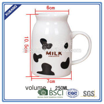 250ml volume white ceramic milk cup wholesale for kids