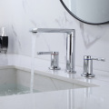 Bathroom three-hole hot and cold washbasin faucet