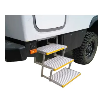 Aluminum Alloy Manual Folding RV Steps for Camping Vehicles (200kg Load Capacity)