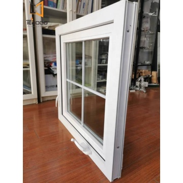 American Style UPVC Casement Windows with Grills and Crank-Out Function: Custom Glass Pane Options