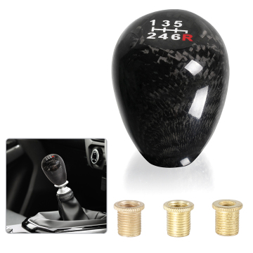 Universal Decorative Car Accessories: 5/6 Speed Gear Shift Knob - Real Carbon Fiber Manual Shift Lever