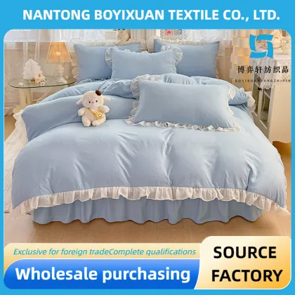 Milk Blue Lace Pure Color quilt