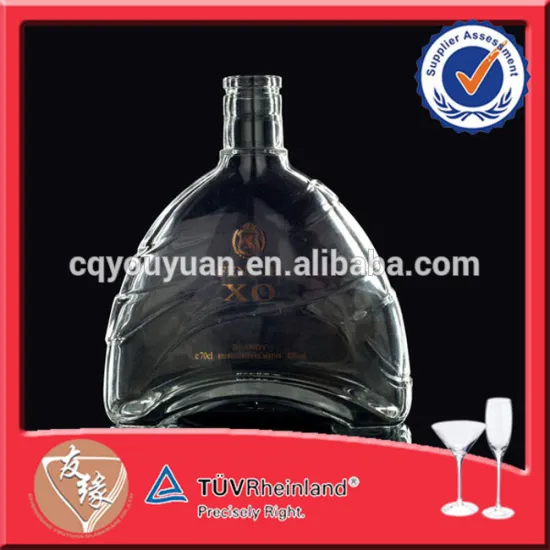 Cork Top Empty Bottles For Liquor Xo Empty 700ML Crystal Round Glass Bottle