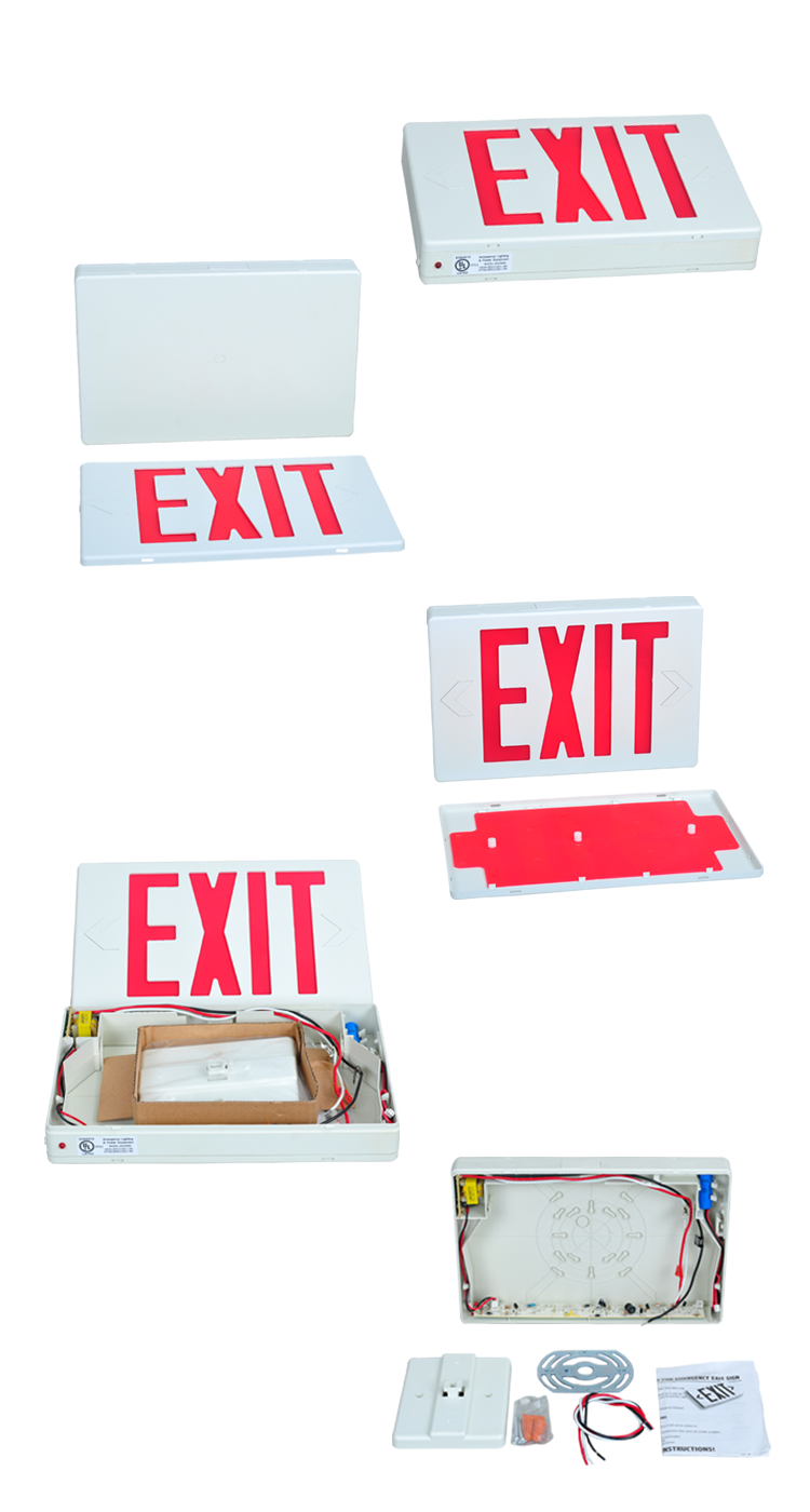 RTS -product UL CUL LED LED -exit -tekenfabrikant sinds 1976 | LED -exitlicht met dubbele pijlopties JEE2RWE