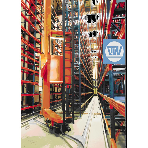 Curved Rail Stacker Crane