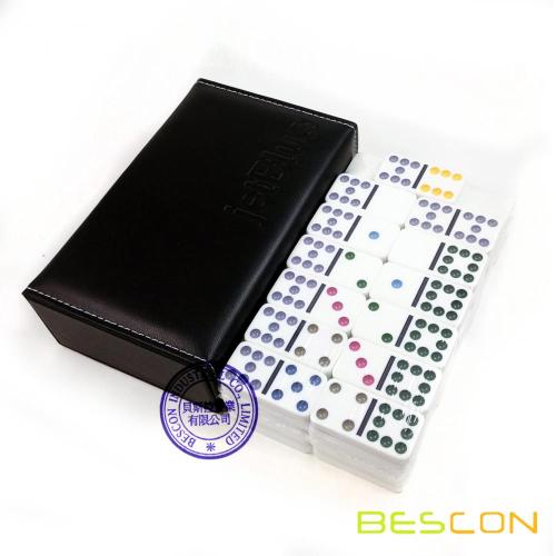 Double 9 Domino Game in Deluxe Leather Box Pack