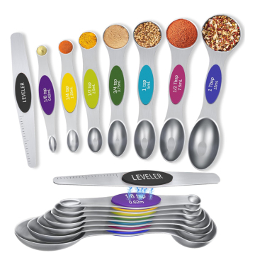 Magnetic Stainless Steel Double Head Measuring Spoons (8PCS) for Dry and Liquid Ingredients