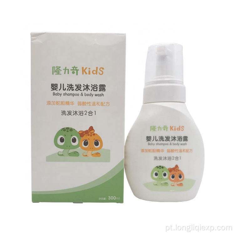 Shampoo e sabonete líquido para bebês de produto infantil 300ml