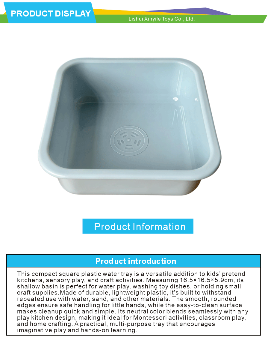 Water tray for kids pretend kitchen