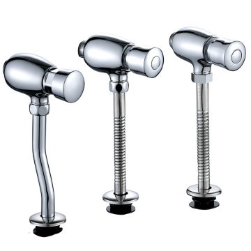 Chrome Brass Urinal Flush Valve: Manual Toilet Bowl Wall Mount with Delayed Flushing