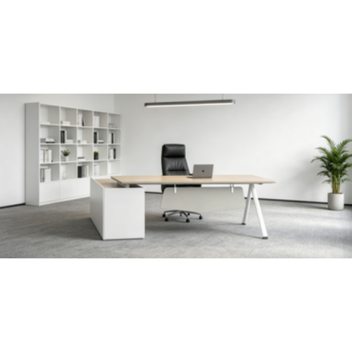 Mesa de escritório moderna em forma de L para gerente