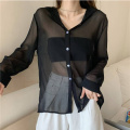 Women Long Sleeve Sheer Top