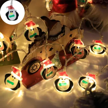High-Quality LED Penguin Christmas String Lights: Festive Tree Decoration, Home Ornaments, Party Supplies, and Unique Xmas Gift