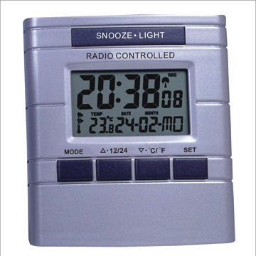 LCD Alarm Clock with Calendar, Thermometer & Backlight, Five Languages, Available for Day Display