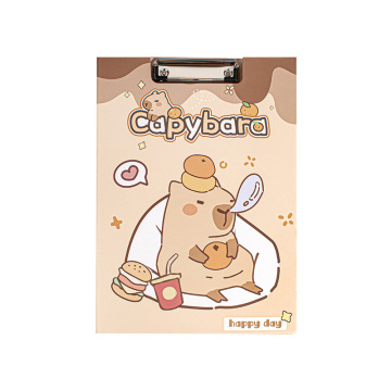 Kawaii Cartoon Capybara A4 Writing Pad and Clip File