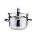 Stainless steel pot and pan with strainer lid