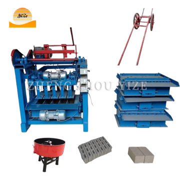 4-35a Equipment: Hollow Brick Making Machine & Concrete Mixing in Ethiopia