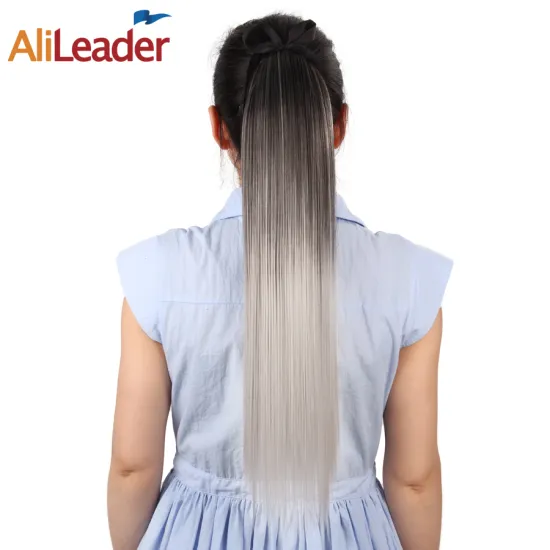 AliLeader Cheap Silky Straight Synthetic Ponytail Hair Extension For Women