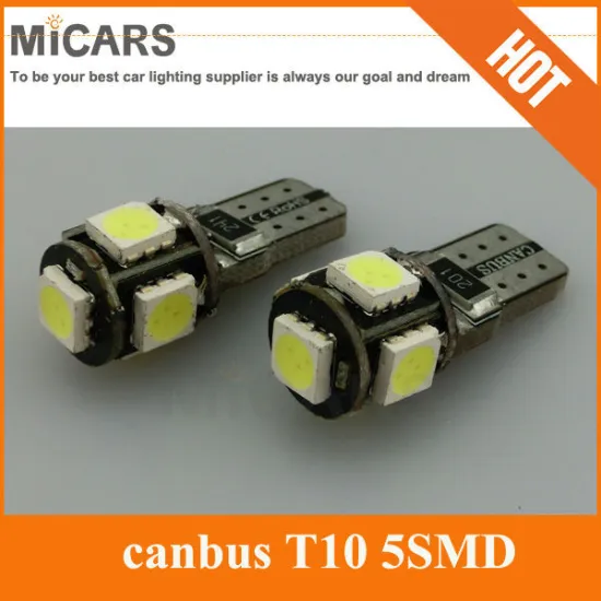 Spare parts car T10 5 SMD 5050 LED canbus error free LED car light with high lumen