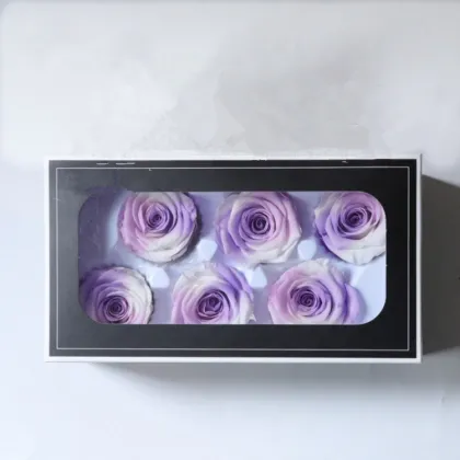 Kunming Factory Rainbow Preserved Forever Rose 56cm Everlasting Flower