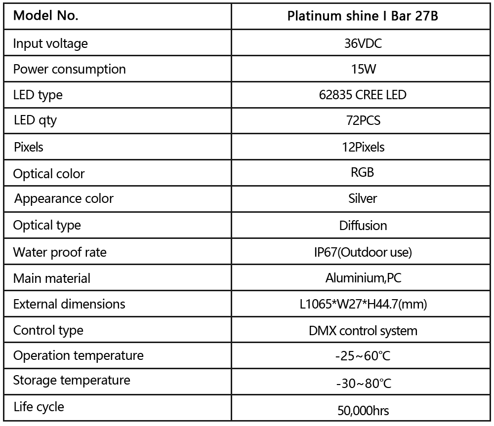 Platinum shine I Bar 27B