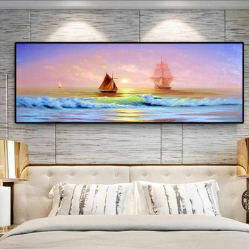 Natural Seascape Sailing Boat Landscape Canvas Painting Posters and Prints Scandinavian Wall Art Picture for Living Room Cuadros