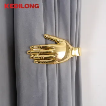 Luxury Gold Artistic Brass Curtain Hooks: American Style Nordic Design for Rich, Light, and Elegant Décor