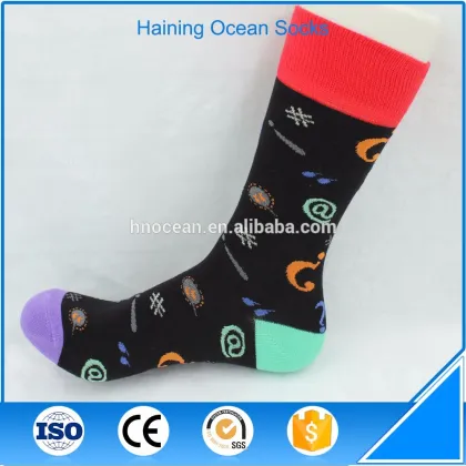 Special punctuation flower jacquard men socks
