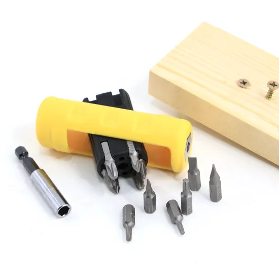 Rotatable 12-in-1 Bit Set: Comprehensive Screwdriver Tool with PH, PZ, SL, and T Head Sizes Including 1/4" Bit Holder