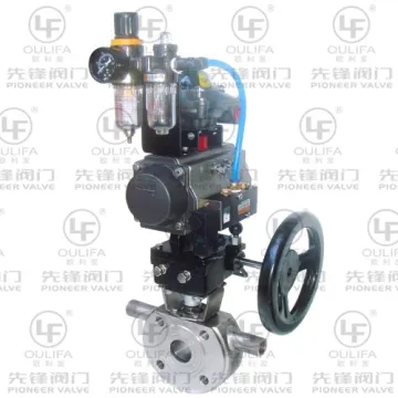Pneumatic Jacketed Ball Valve with Handwheel Override