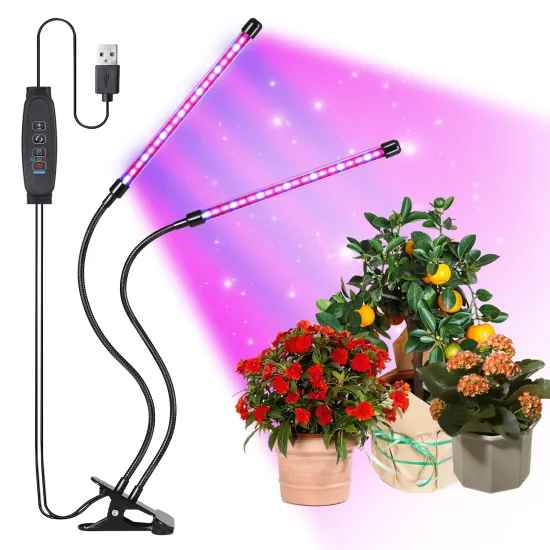 Full Spectrum LED Grow Light: 360° Rotatable, 3 Modes, Dimmable for Indoor Plants, Greenhouses, and Flowers