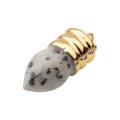 Natural lamp bulb Dalmation Jasper Crystal Pendant Plated Gold