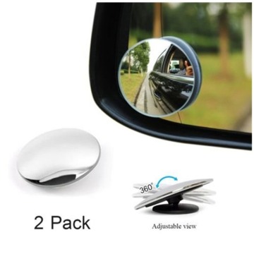 2 Inch Round HD Glass Frameless Convex Car Rear View Mirror - 2 Pcs