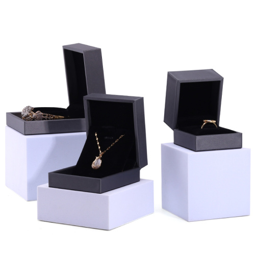 Black PU Leather Jewelry Box with Thick Sponge