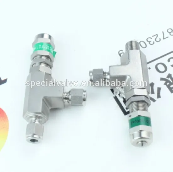 stainless steel double ferrules relief valve