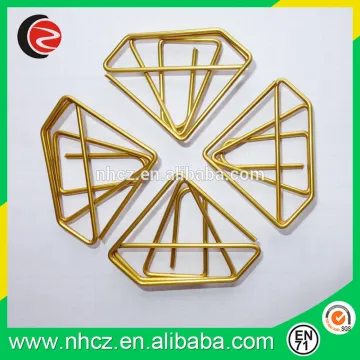 Customized gold color diamond shaped paper clip