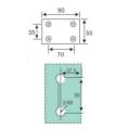 Double mur à 90 degrés à la charnière de douche en verre