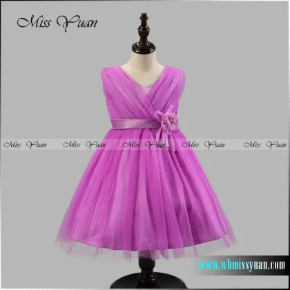Shiny Toddler V-Neck Birthday Party Wedding Flower Girls Dresses