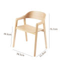 Italian Design Restaurant Shop Coffee Dining Plywood Seat Wood Dining Chairs With Arm