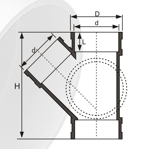 Drainage Upvc Y-tee porte latérale couleur gris