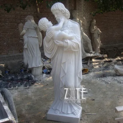 Fine Workmanship Life Size Marble Saint Joseph Statue