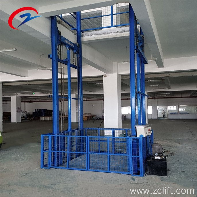 Four Post Guide Rail Cargo Lift