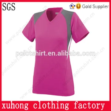 Ladys combine v-neck blank sports t-shirt